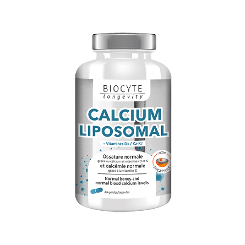 Biocyte Calcium Liposomal D3 K2 Добавка дієтична у капсулах, сприяє підтримці кісток та нормальному рівню кальцію в крові, 60 капсул