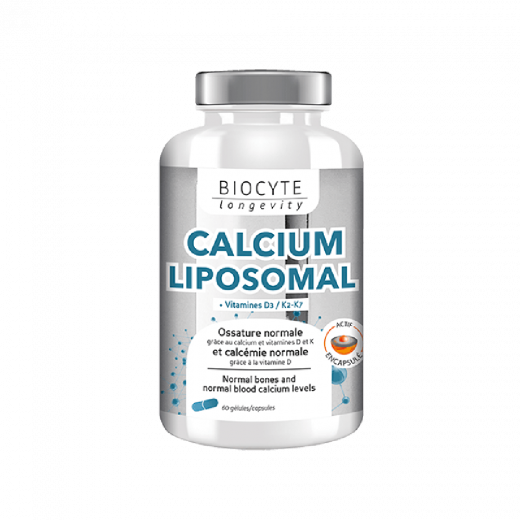 
                Biocyte Calcium Liposomal D3 K2 Диетическая добавка в капсулах, способствует поддержанию костей и нормальному уровню кальция в крови, 60 капсул