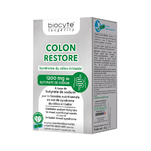 Biocyte Colon Restore Добавка дієтична у капсулах задовольняє харчові потреби людей із синдромом подразненого кишечника, 30 капсул