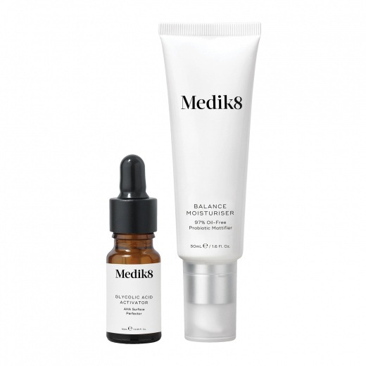 
                Medik8 Balance Moisturiser with Glycolic Acid Матирующий крем с пробиотиками и AHA кислотами, 50 ml+10 ml