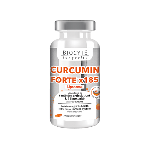 Biocyte Curcumin X 185 Куркума сприяє здоров'ю суглобів і кісток, а також нормальному функціонуванню імунної системи, 30 капсул