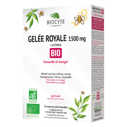 Biocyte Gelee Royale Bio Добавка диетическая в ампулах, помогает уменьшить усталость и участвует в нормальном функционировании иммунной системы, 20 к