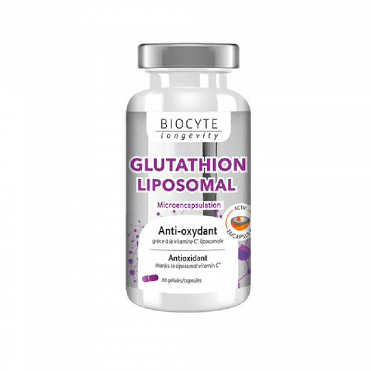 
                Biocyte Glutathion Liposomal Пищевая добавка, что содержит липосомальный глутатион, мощный антиоксидант, 30 капсул