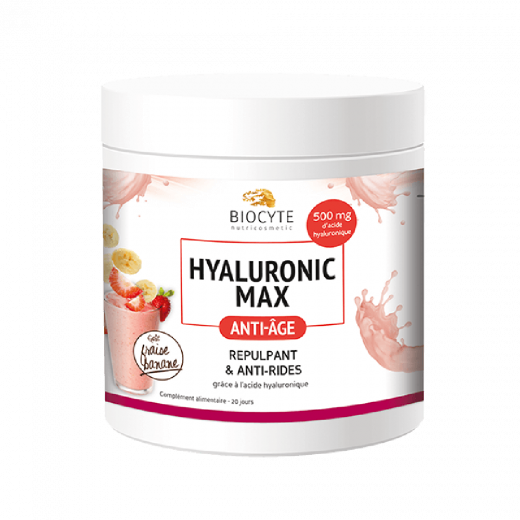 
                Biocyte Hyaluronic Max Добавка дієтична у формі розчинного порошку,  це висококонцентрована формула, яка допомагає зволожити та підтягнути шкіру, 20 х 14 г