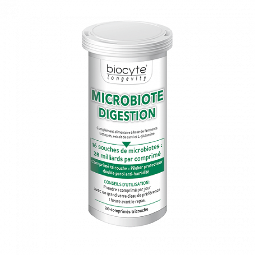 
                Biocyte Microbiote Digestion Способствует усвоению питательных веществ, синтезу витаминов, поглощению минералов, 20 капсул