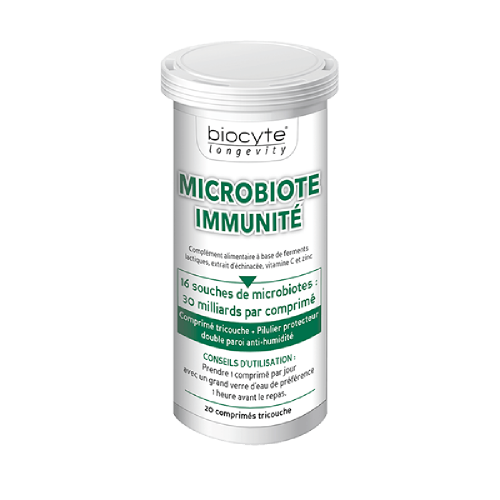 Biocyte Microbiote Immunite Три активні інгредієнти сприяють здоровому функціонуванню імунної системи, 20 капсул