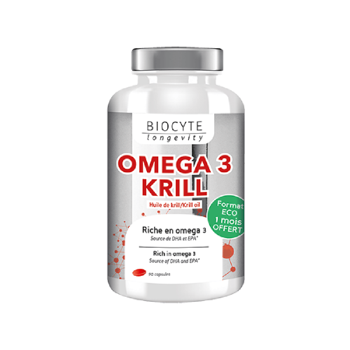 Biocyte Omega 3 Krill 500Mg Сприяє функціонуванню серця, мозку та підтримці зору, 90 капсул