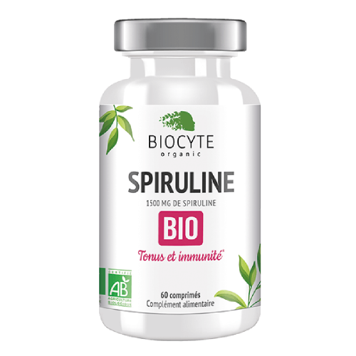 Biocyte Spiruline Bio Добавка багата білком, вітамінами і мінералами, допомагає підвищити тонус, бадьорість і імунітет нашого організму, 60 капсул