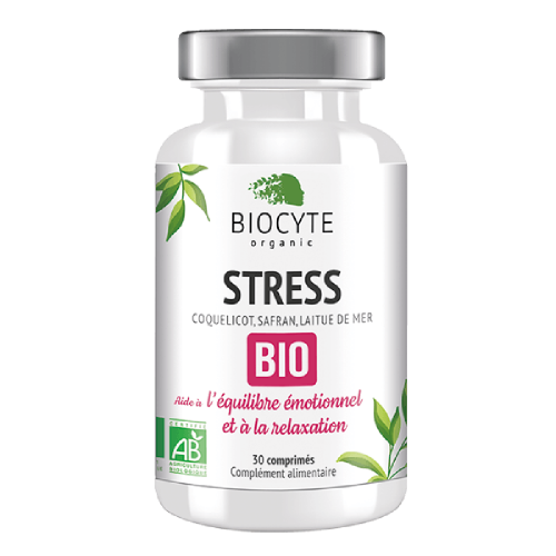 Biocyte Stress Bio Добавка дієтична сприяє розслабленню та допомагає відновити нормальне функціонування нервової системи, 30 капсул