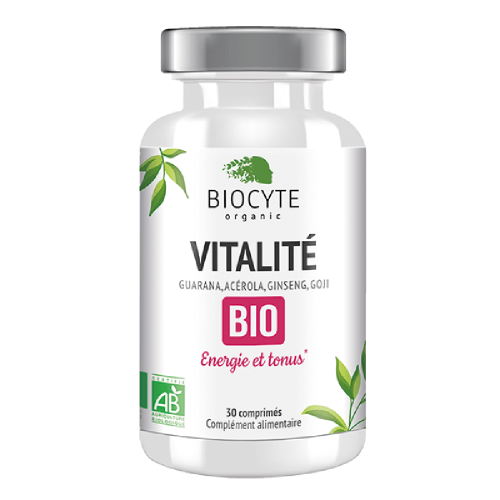 Biocyte Vitalite Bio Диетическая добавка, которая обеспечивает энергию, а также помогает уменьшить усталость, 30 капсул