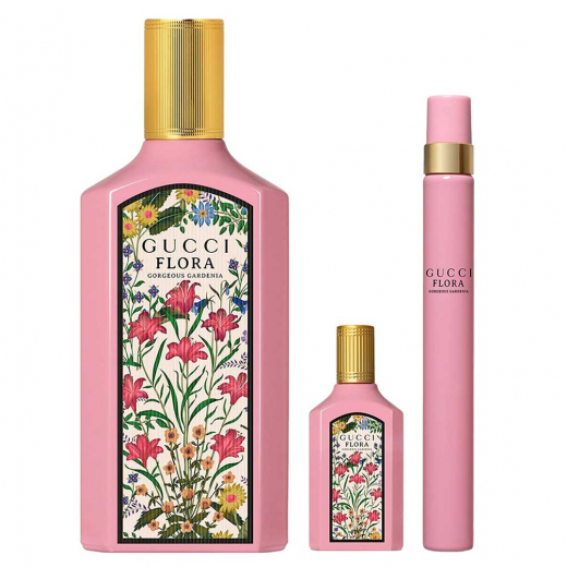 Набор Gucci Flora Gorgeous Gardenia Eau de Parfum для женщин - set (edp 100 ml + edp 10 ml pen + edp 5 ml mini)