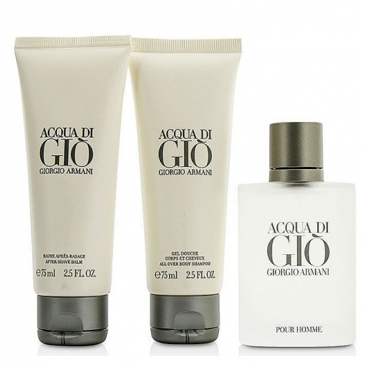 Набор Giorgio Armani Acqua di Gio pour Homme для мужчин (оригинал) - set (edt 50 ml + all over body shampoo 75 ml + a/s balm 75 ml)