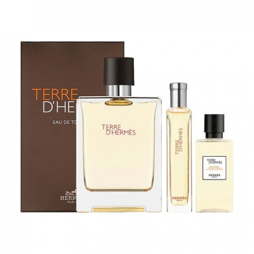 Набор Hermes Terre d'Hermes Eau de Toilette для мужчин (оригинал) - set (edt 100 ml + sh/g 40 ml + edt 12.5 ml mini + pouch)