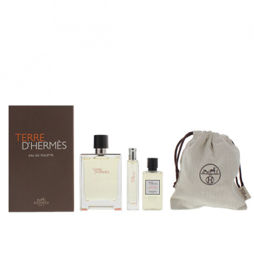 Набор Hermes Terre d'Hermes Eau de Toilette для мужчин (оригинал) - set (edt 100 ml + sh/g 40 ml + edt 15 ml mini + pouch)