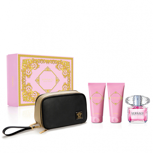Набор Versace Bright Crystal для женщин (оригинал) - set (edt 90 ml + b/l 100 ml + sh/g 100 ml + cosmetic bag)
