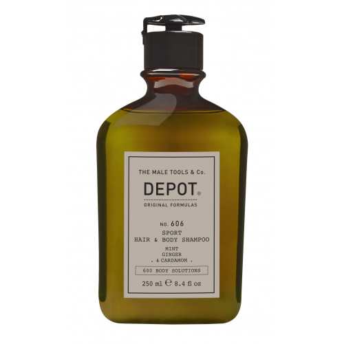 Depot 606 СПОРТ Освіжаючий шампунь для волосся і тіла з ароматом м'яти, імбиру і кардамону, 250 ml