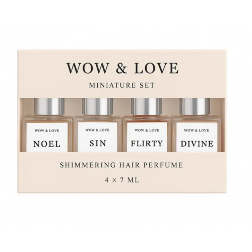 WOW AND LOVE Сет миниатюр парфюм-блеска для волос WOW&LOVE 4 ед в 1 по 7 мл НФ-00029477