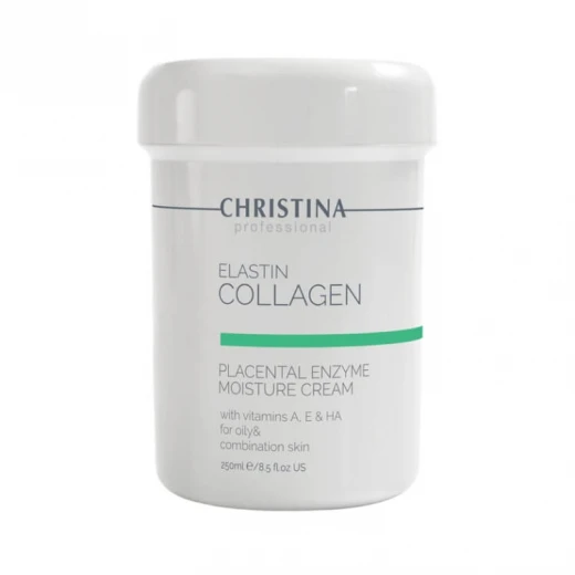 Christina Увлажняющий крем для жирной кожи Elastin Collagen Placental Enzyme Moisture Cream with Vitamin A, E, HA, 250 ml