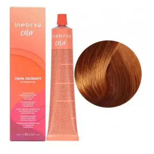 Крем-краска для волос Inebrya Сolor 7.34 русый золотисто-медный, 100 ml
