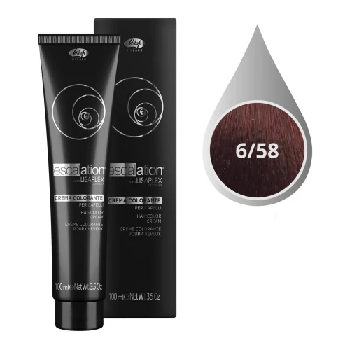 Lisap Крем-краска Escalation 6/58 темный красно-фиолетовый блондин., 100 ml НФ-00021697