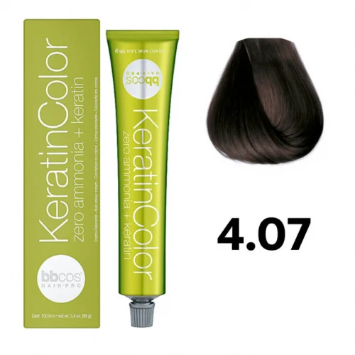 Bbcos KERATIN COLOR краска для волос 4/07 каштановый натуральный табачный, 100 ml НФ-00027240