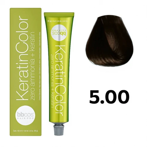 Bbcos KERATIN COLOR фарба для волосся 5/00 каштановий світлий інтенсивний, 100 ml НФ-00027215