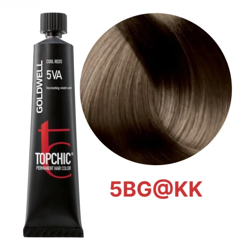 Стійка професійна фарба для волосся Goldwell Topchic Hair Color Coloration 5BG@KK золотисто-коричневий | Інтенсивна мідь, 60мл НФ-00022287