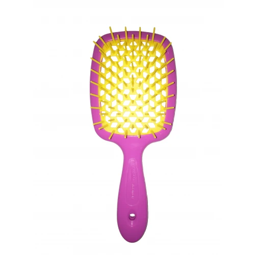 Гребiнець для волосся Janeke - Superbrush The Original Italian (рожевий з жовтим) НФ-00015734