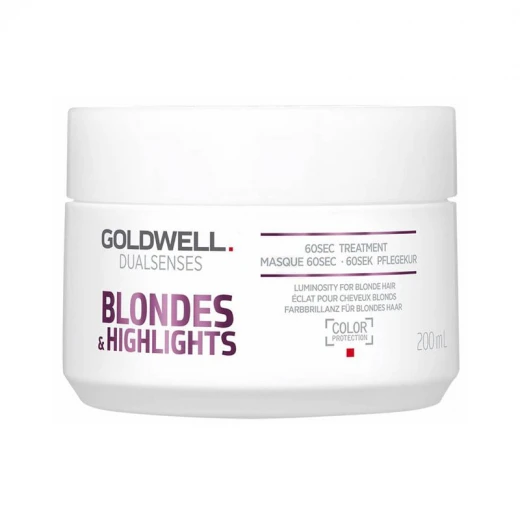 
                Маска для волос Goldwell DSN Blondes&Highlights 60 сек. восстанавливающая для нейтрализации желтизны, 200 мл