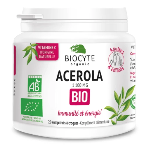 Biocyte Acerola Bio Aцерола помогает уменьшить усталость и способствует функционированию иммунной системы благодаря витамину C, 20 капсул 17.BIOAC01.6272534