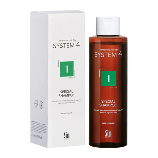 Sim Sensitive S4 1 Special Shampoo "Шампунь №1 для нормальной кожи головы и склонной к жирности, 250 ml