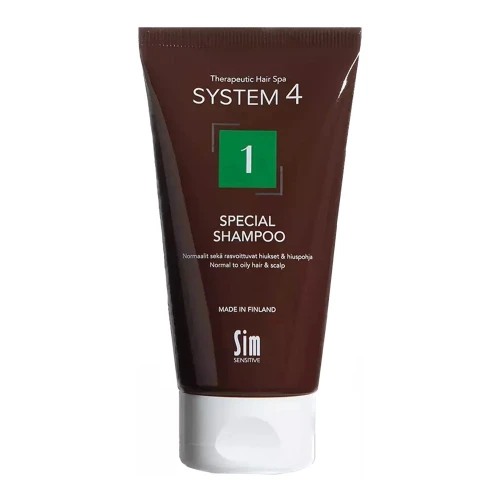Sim Sensitive S4 1 Special Shampoo "Шампунь №1 для нормальной кожи головы и склонной к жирности, 75 ml 6417150024222